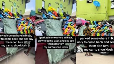 Man shocked to find his car converted into mini shoe shop
