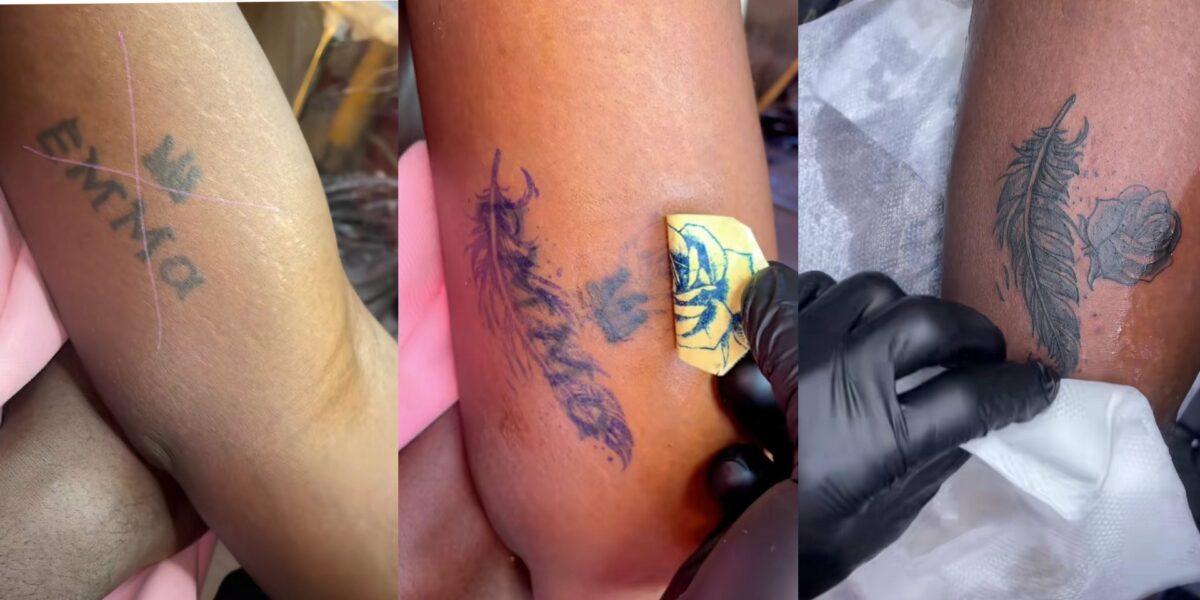 Lady erases boyfriend's name she tattooed as relationship ends