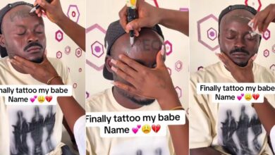 Man tattoos girlfriend's name