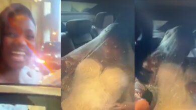 Wedding day drama as bride struggles to fit into car with corset dress