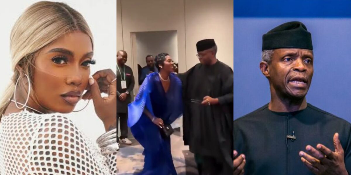 Tiwa Savage shows respect to Yemi Osinbajo with graceful greeting