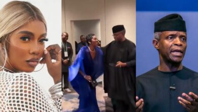 Tiwa Savage shows respect to Yemi Osinbajo with graceful greeting