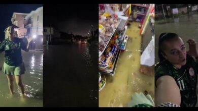 Oyibo woman shares experience of Lekki flood during shopping trip