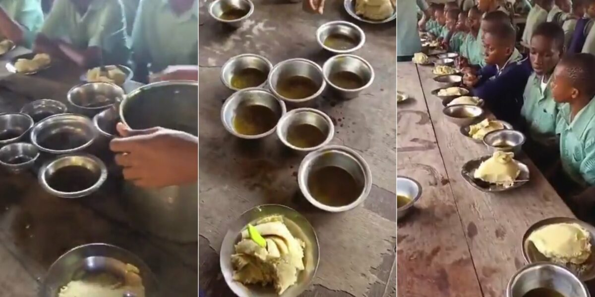 Rufai Oseni shares video of meals given to students in Nigerian school
