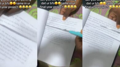 Lady tears out boyfriend’s name from final year project after breakup
