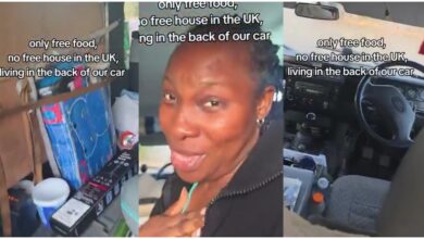 Lady living at the back of her car in the UK sends message to Nigerians planning to ‘japa’