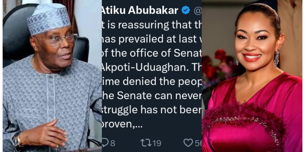 "When we stand together, we can triumph over tyranny" - Atiku reacts to Natasha’s returns