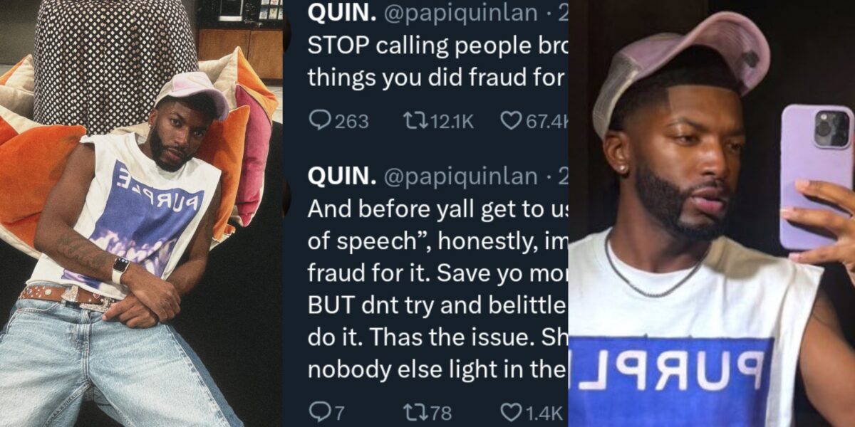 Stop calling people broke for not having things you did fraud for - Man warns
