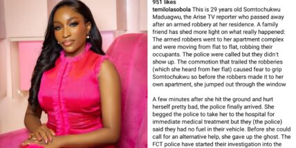 Armed robbers didn't kill Sommie? - Family friend reveals how Arise TV Anchor died