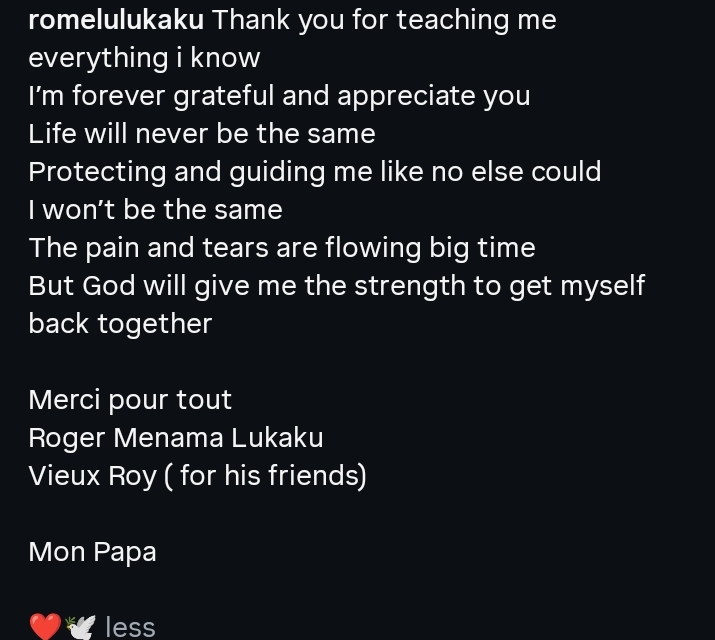 Romelu Lukaku Instagram post 