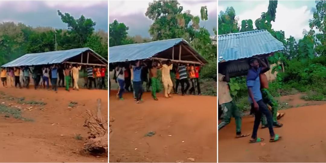Drama as man removes roof he built for girlfriend’s father after she broke up with him