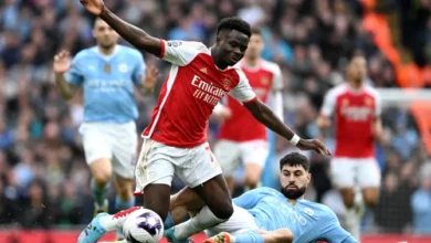Saka returns to training ahead of Arsenal vs Man City clash