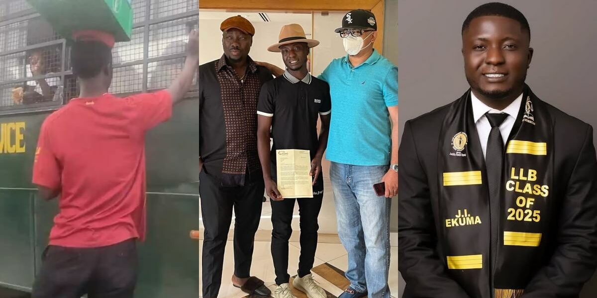 Viral hawker appreciates Obi Cubana, others as he graduates law school