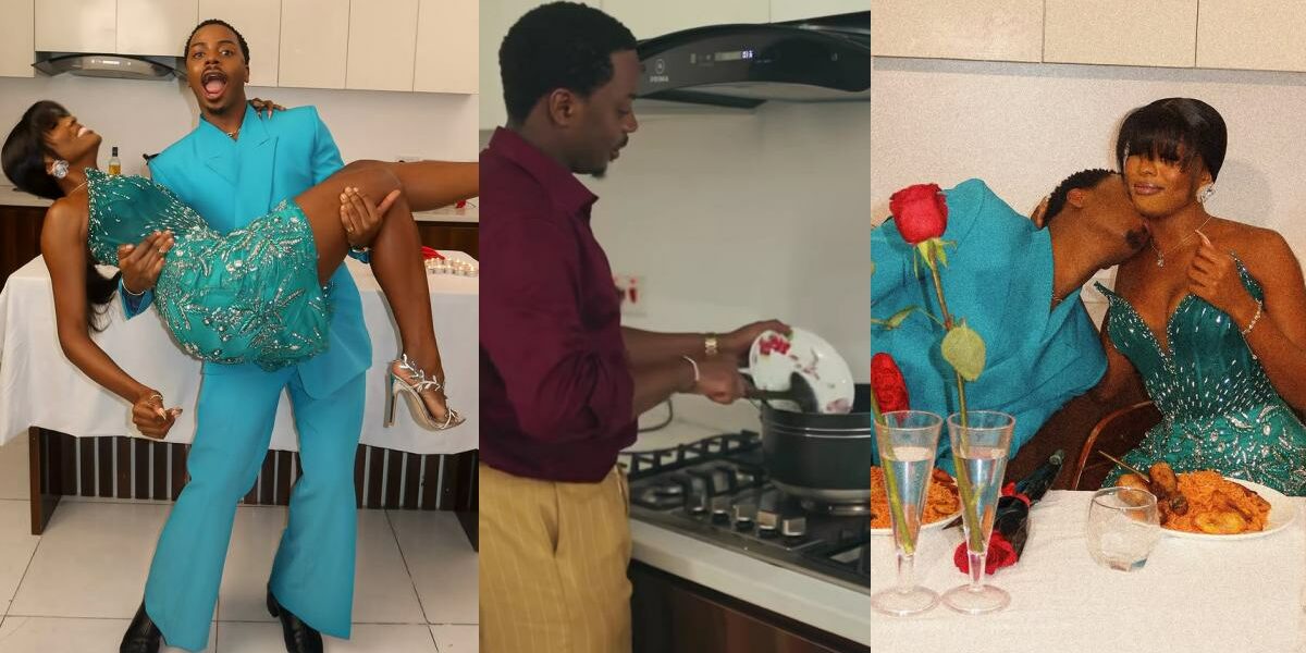 Enioluwa shows romantic side, cooks jollof for Tanzanian girlfriend