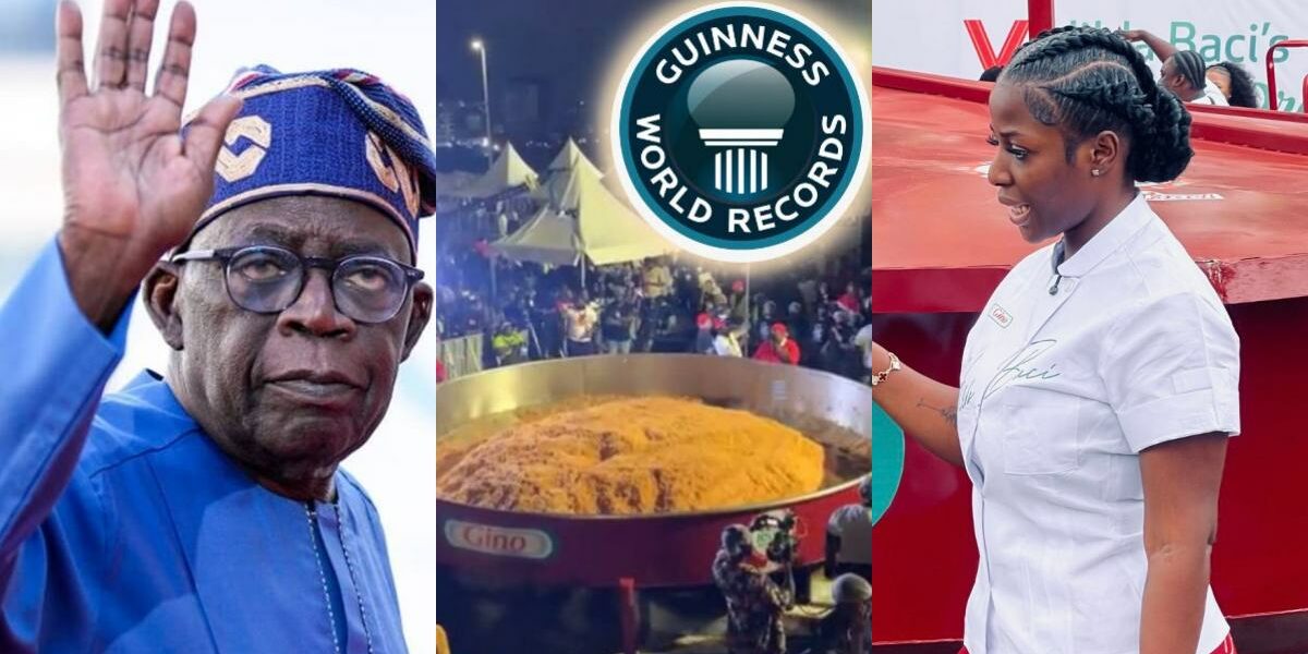 Tinubu hails Hilda Baci as she completes attempt at largest pot of jollof rice