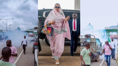 Drama at NASS gate as security agents tear-gassed senator Natasha’s supporters (pictures)