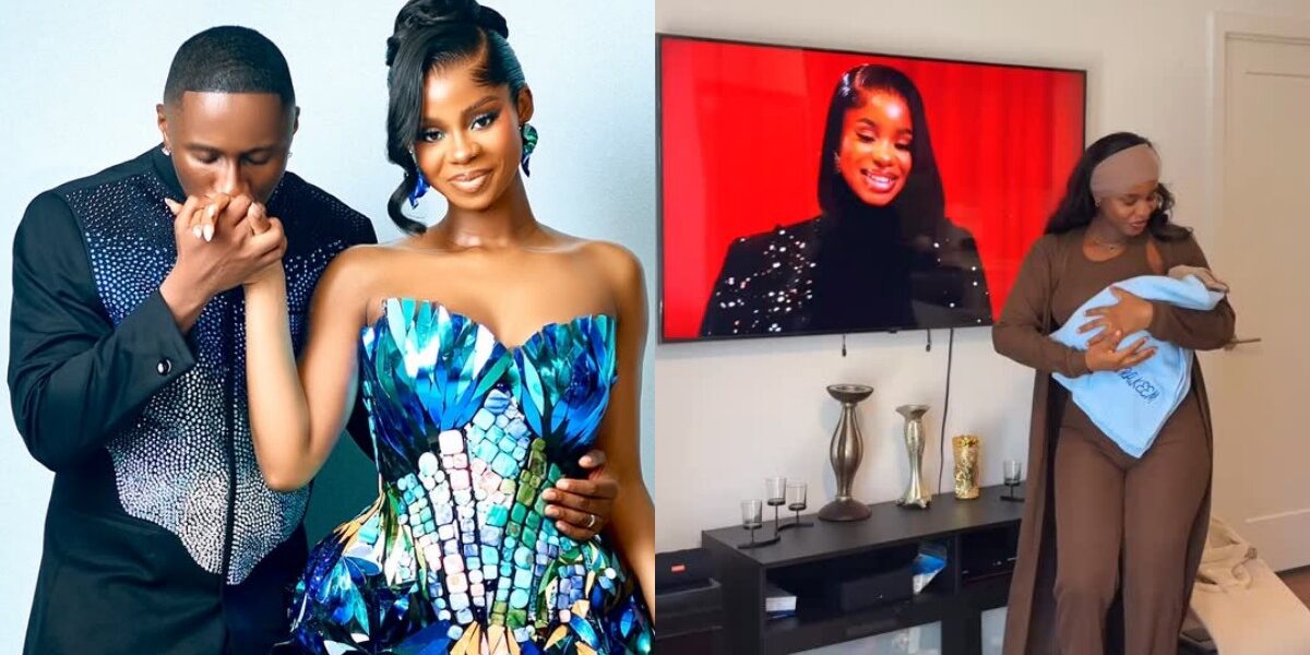 Priscilla Ojo shares cute video of newborn son vibing to dad Juma Jux’s song