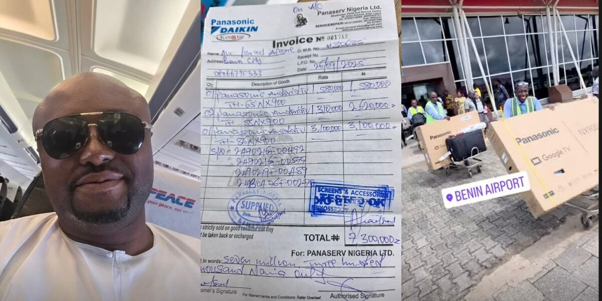 Isreal DMW splashes N7.3m on Tv sets, flies them from Lagos to Benin