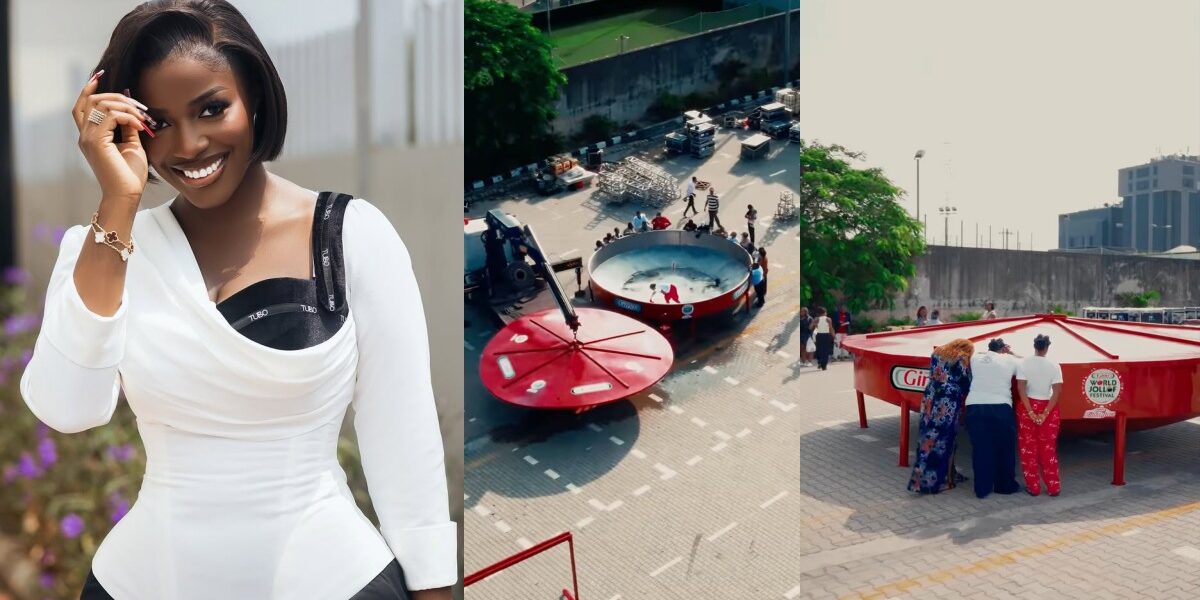 Hilda Baci kicks off biggest jollof cooking, mother leads with prayers