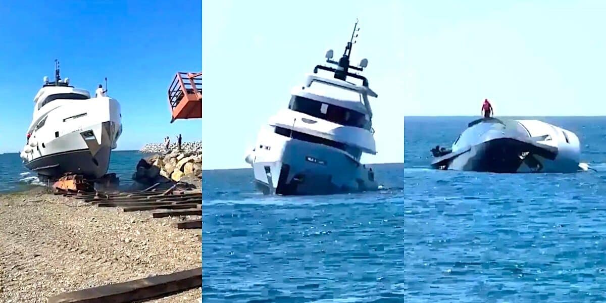 Brand new M luxury yacht sinks just minutes after launching