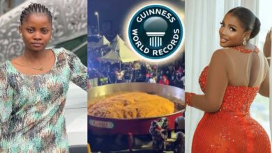 Chef Dammy trends as Hilda Baci completes largest pot of jollof rice