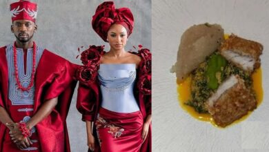 Speculations as Mr Eazi shares size of meal after marriage