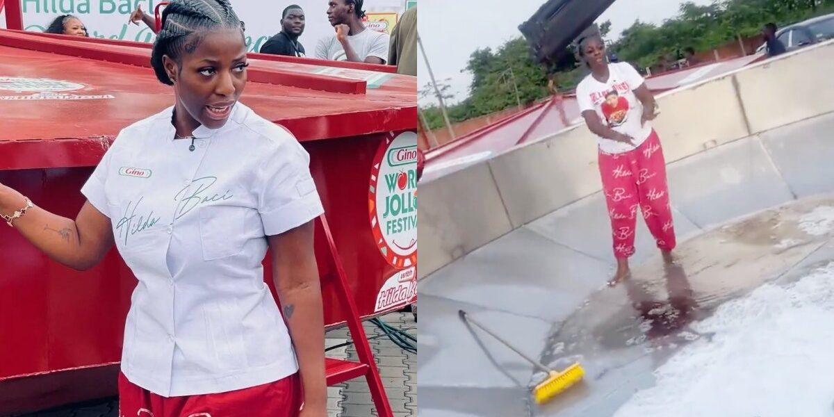 Hilda Baci under fire for walking barefoot in jollof pot ahead of event