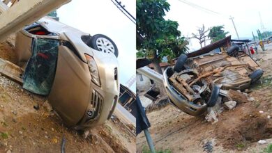 Man, friends escape unhurt as car somersaults at high speed