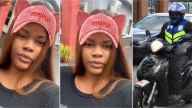 Lady shocked as she sees brilliant ex-classmate delivering her package as dispatch rider