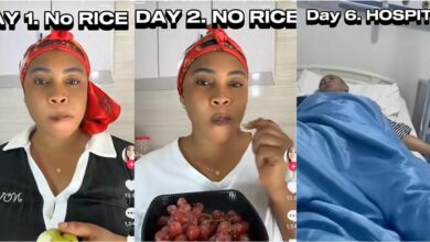 Lady who ate only fruits for six days to avoid rice, ends up in hospital