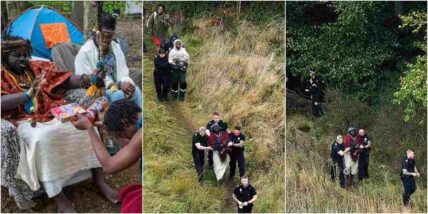 African king’ and followers forced out of Scotland forest