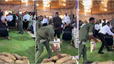 “Feed your flock” - Prophetess gifts bags of rice and yams to church members