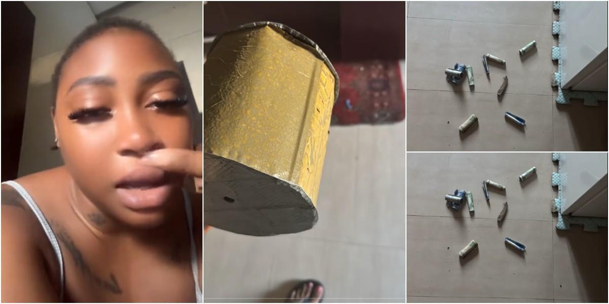“I employed a maid from hell” - Woman cries out as maid breaks her savings box, steals her money