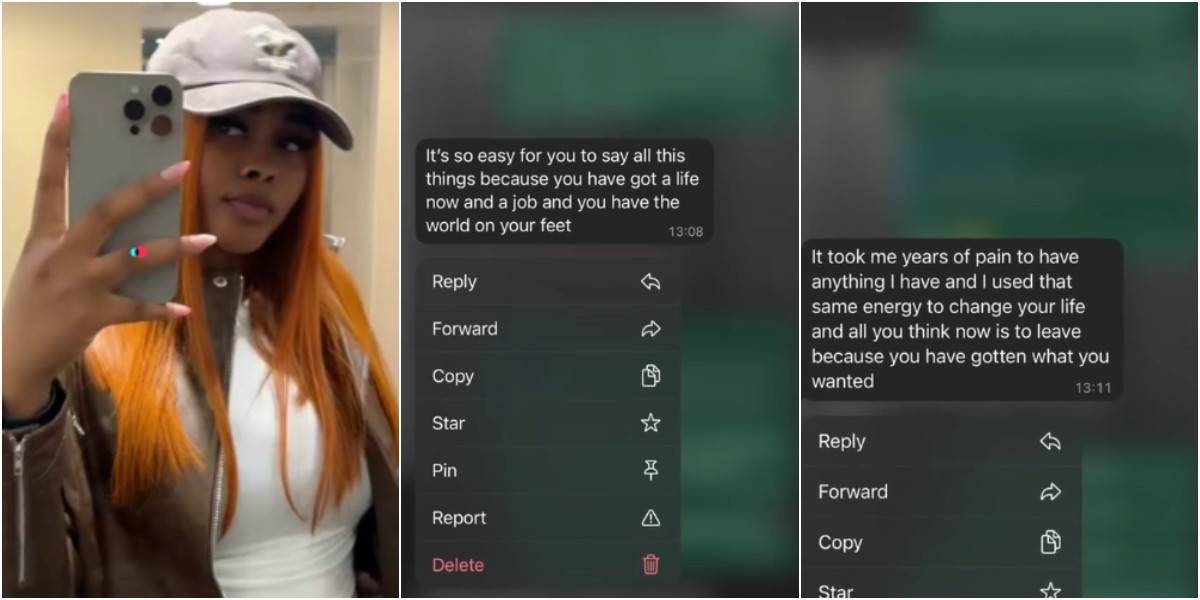 Lady shares shocking message she received from ex-husband after leaving marriage