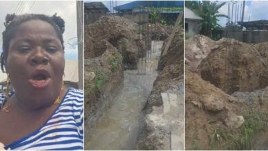 Lady storms site, cries out as she sees stranger already building on land she bought