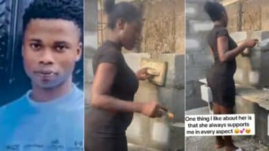 Bricklayer praises girlfriend who visited construction site to help