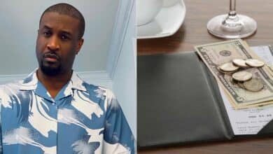 Peter Okoye reacts after US waitress slides into his DMs to complain about the ‘small’ tip he left at restaurant