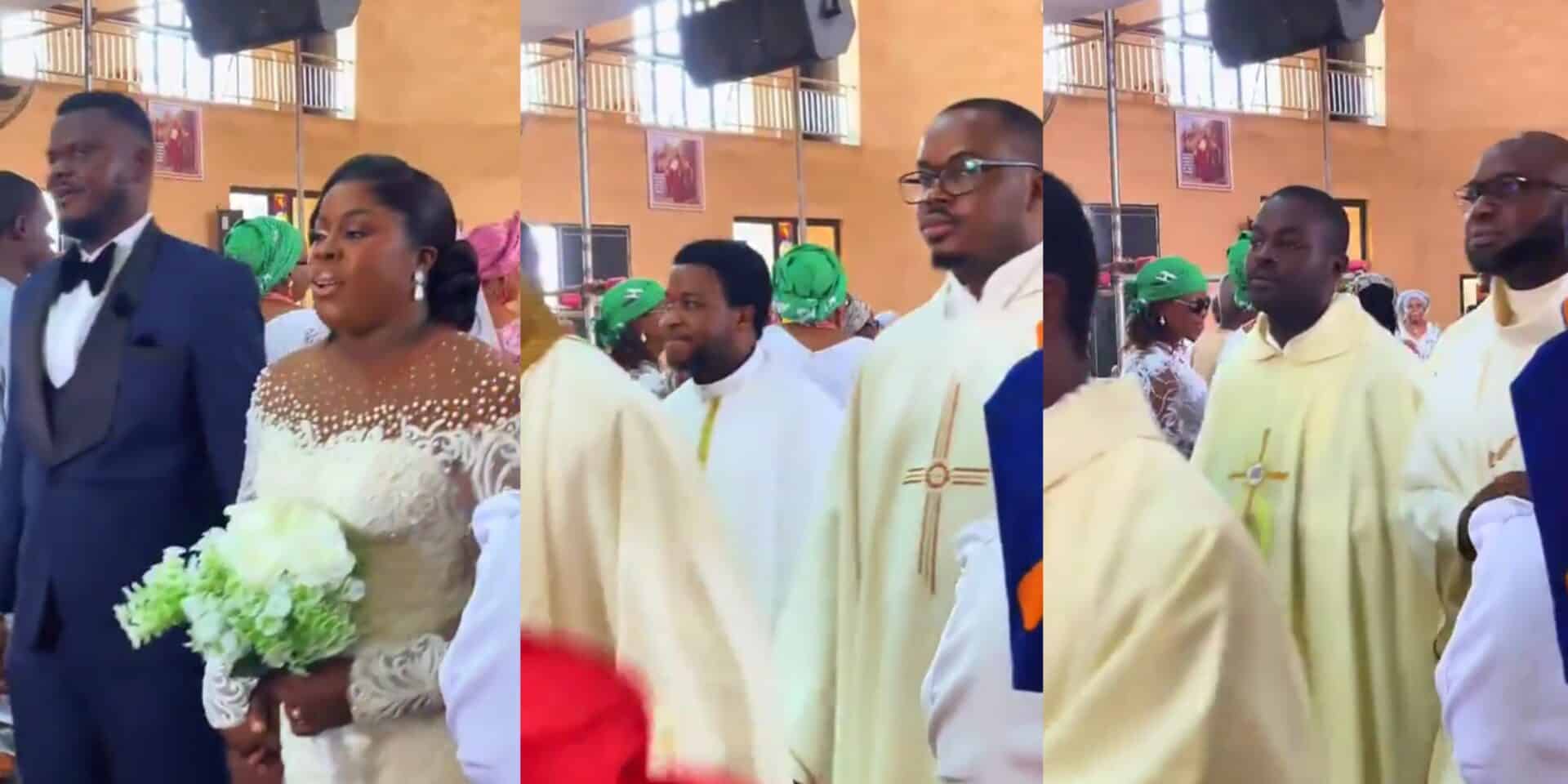 Drama as 8 priests grace wedding of ex-Seminarian who quit training to marry