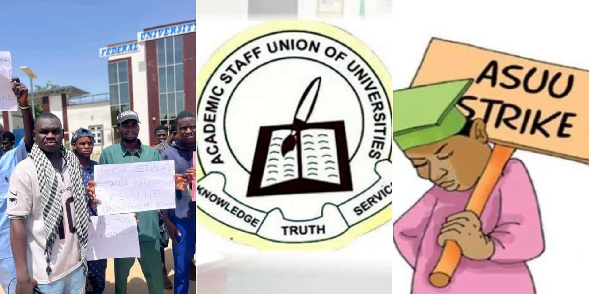 Strike: Students spotted protesting in support of ASUU