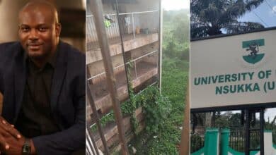 Alex Onyia shares shocking photo of UNN male hostel, condemns poor infrastructure
