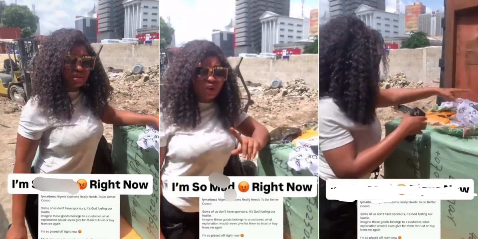 Businesswoman cries out as customs allegedly tamper with her goods, removes expensive items