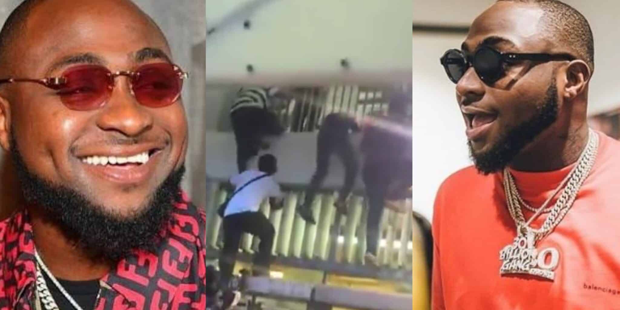 Chaos erupts at Davido’s concert as fans scale gates to force entry