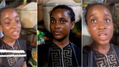 “Pls find her for me” – Video of pretty lady selling foodstuffs in market goes viral as men beg to help her