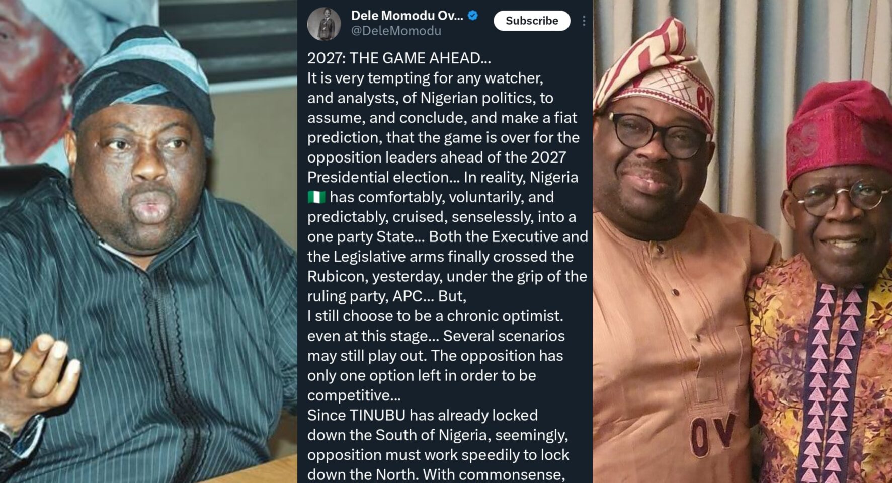 Opposition must unite, pick northern candidate, play ethnic and religious cards to defeat Tinubu – Momodu