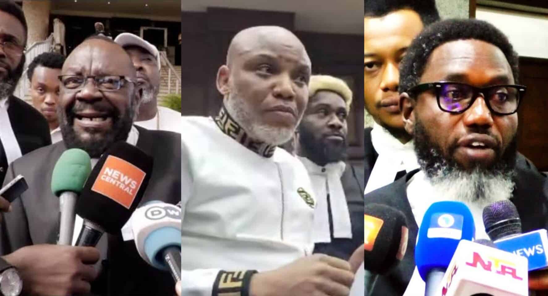 JUST-IN: Drama in court as Nnamdi Kanu sacks his lawyers, opts to defend himself