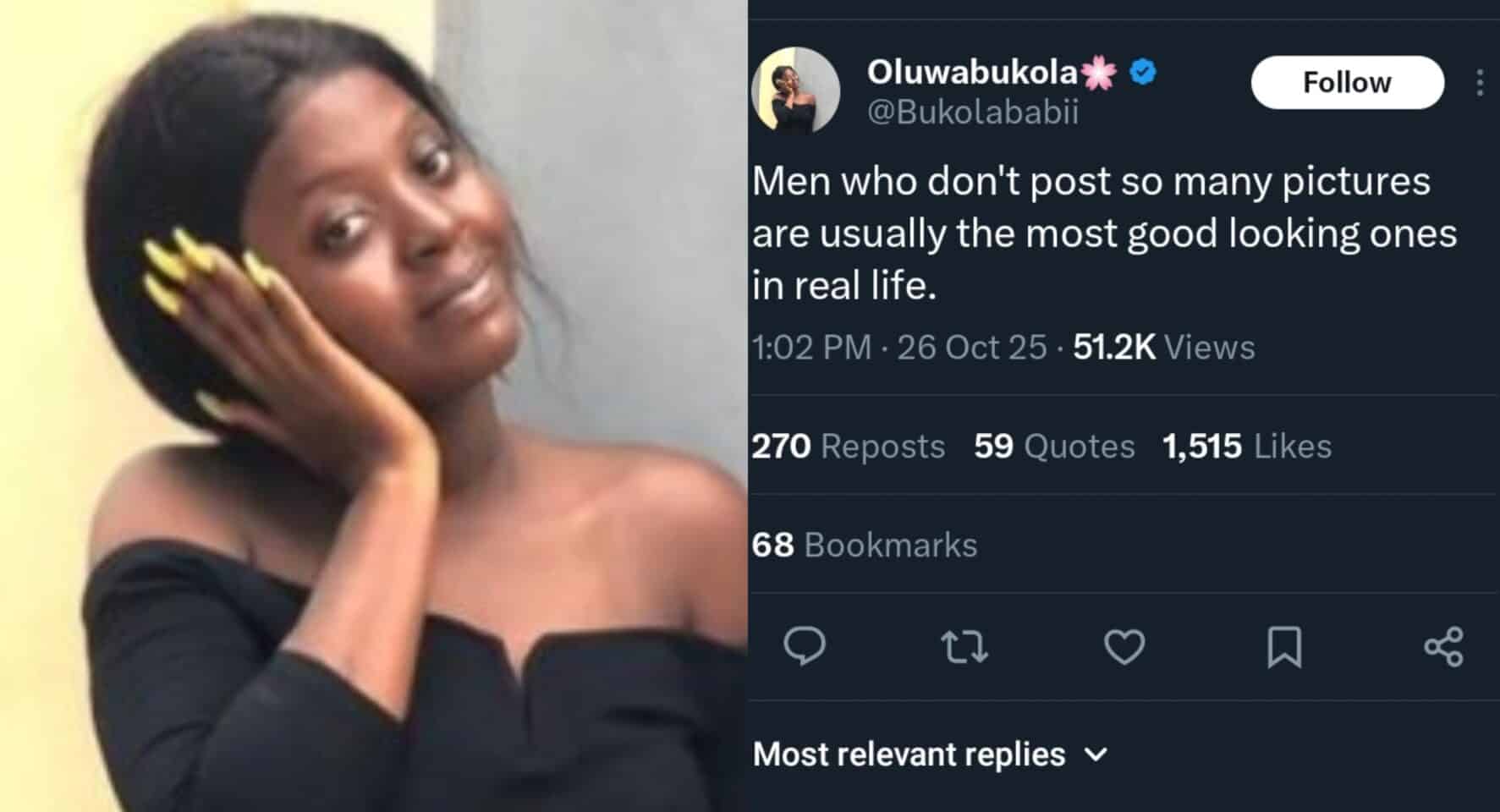 Handsome men don't usually post many pictures - Lady sparks reactions online