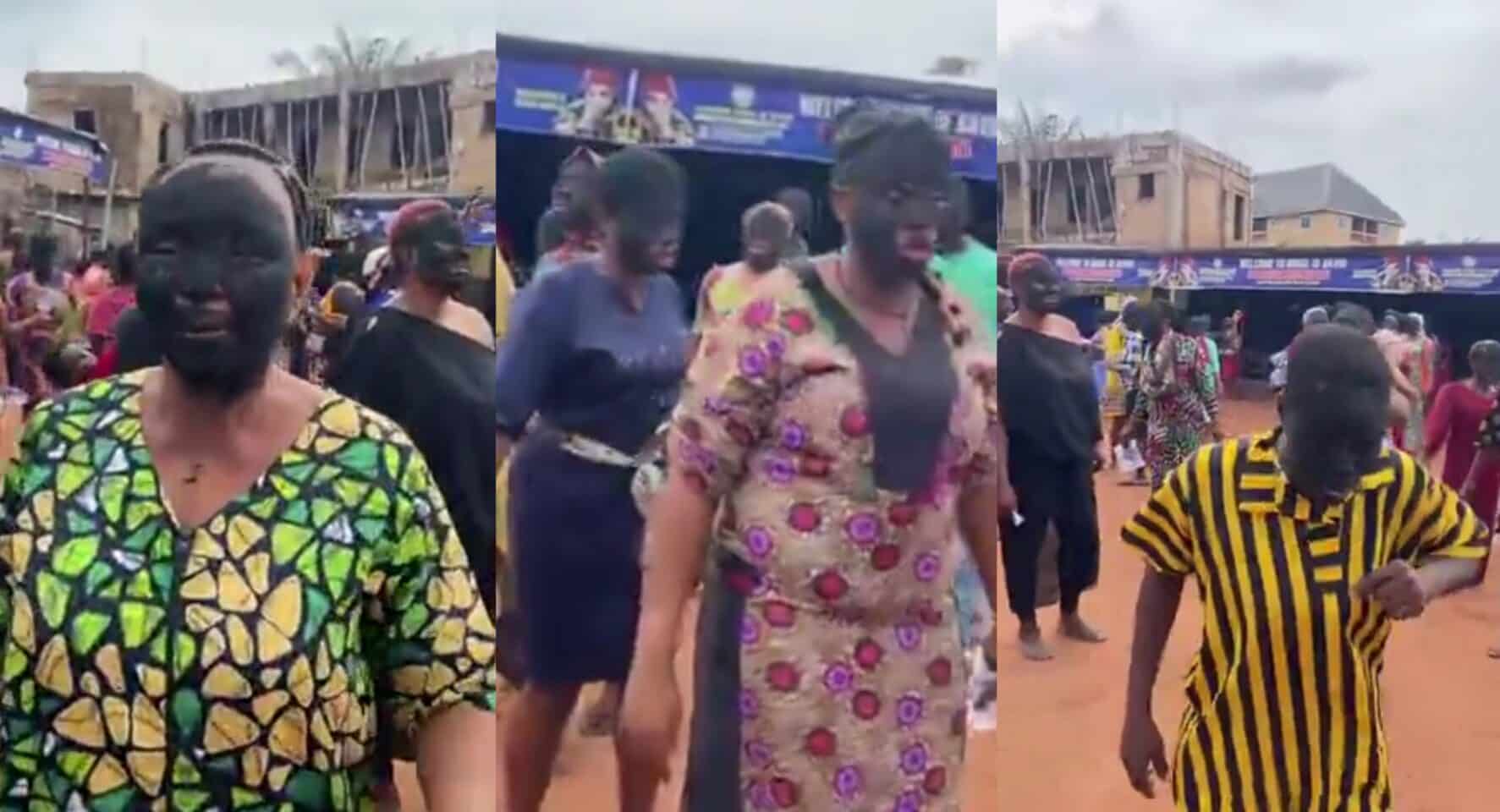 Social media buzzes as Prophetess orders church members to rub charcoal on their faces to 'Destroy Shame'