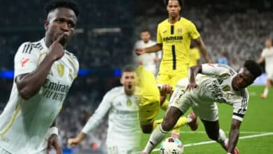 Vinicius double against Villarreal sends Real Madrid top