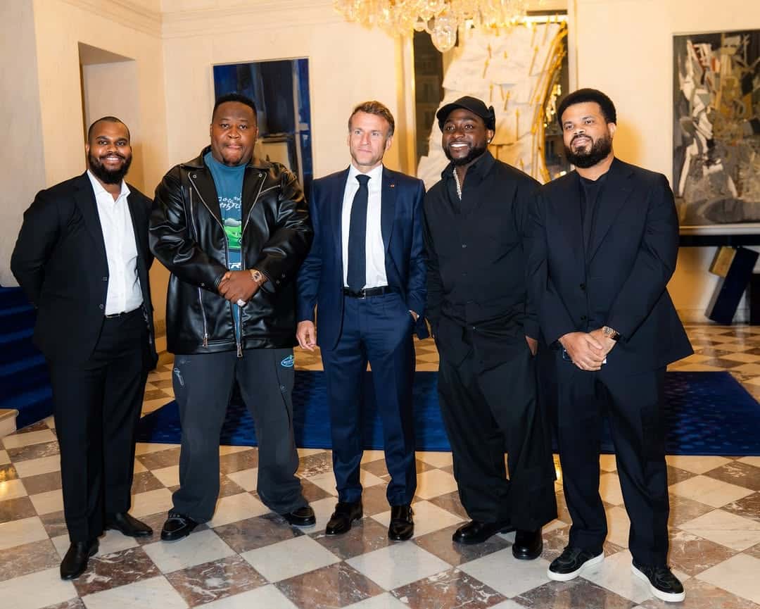 Cubana Chief Priest Hails Davido as He Meets President of France 2 Cubana Chief Priest hails Davido as he meets president of France