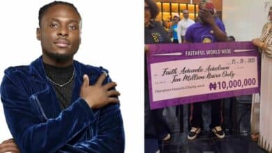 BBNaija's Faith receives ₦10M cheque gift from his fans